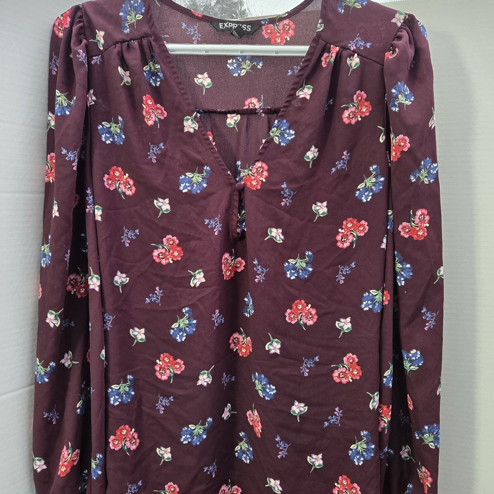 Express V-neck floral blouse